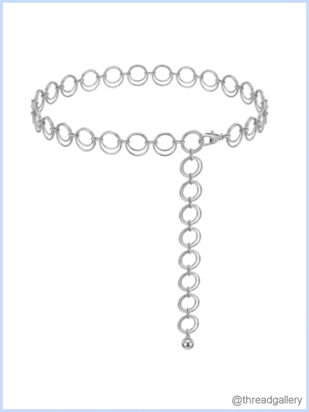 Stainless Steel Silver Chain Belt O-Ring Waist Chain Adjustable
